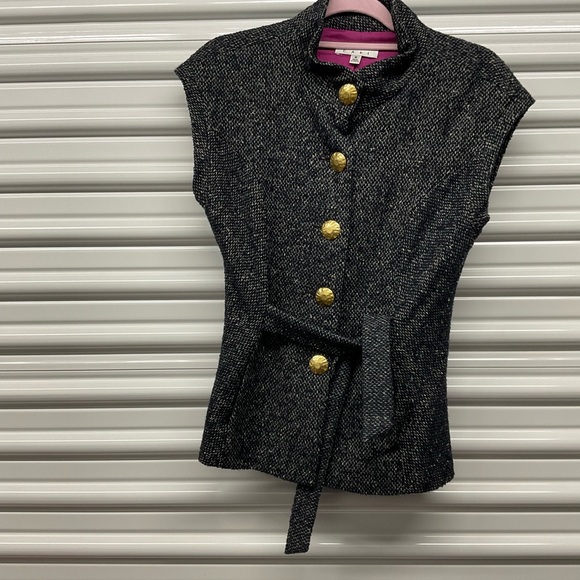CAbi Jackets & Blazers - CAbi Pink and Black Tweed Vest Size S